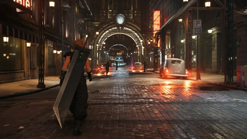 파판7 리메이크 스위치2 휴대 모드 미드가르 배경 스크린샷