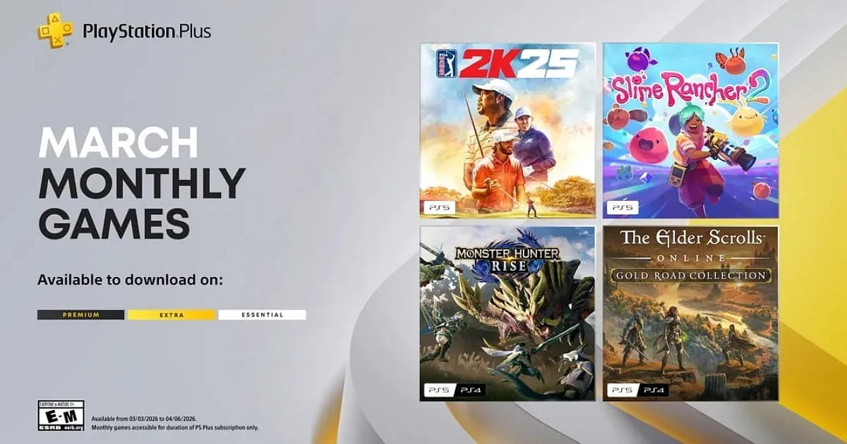 플레이스테이션 플러스 3월 에센셜 무료 게임 라인업 몬스터 헌터 라이즈 PGA 투어 슬라임 랜처