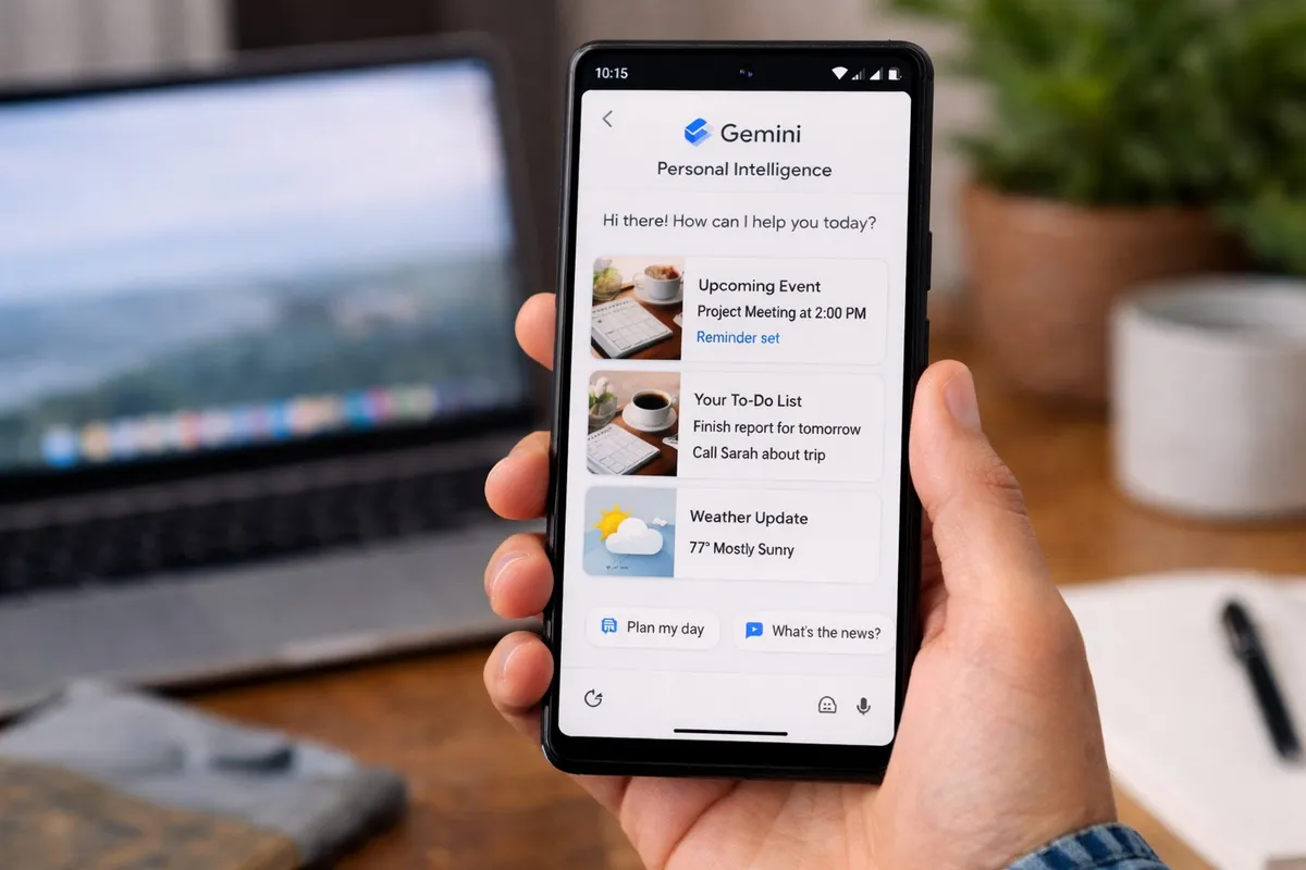 Pixel 기기에서 동작하는 Google Gemini 개인 지능 기능