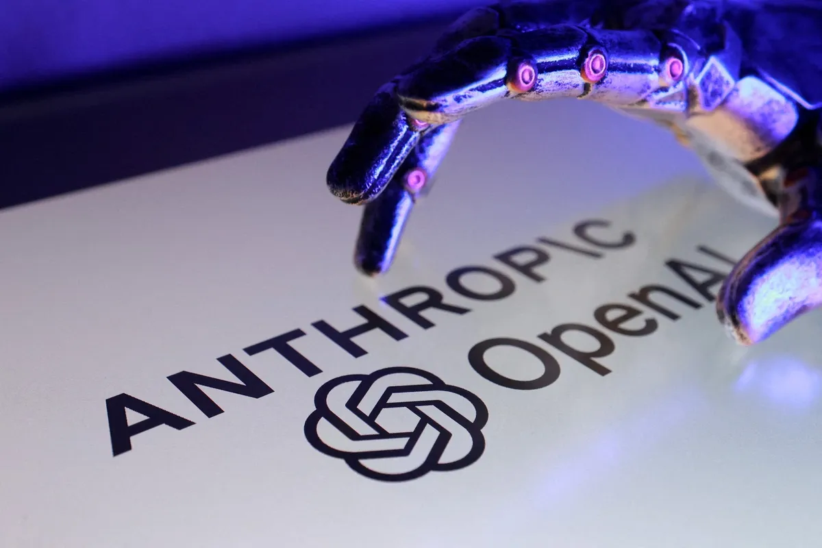 OpenAI Anthropic AI 경쟁 로고 일러스트